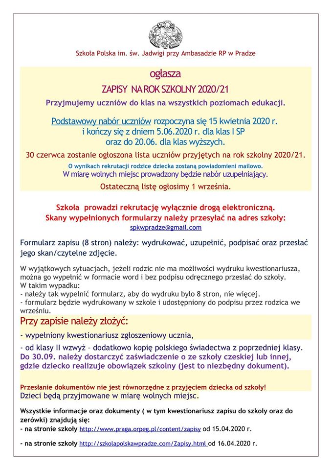 RUSZYŁY ZAPISY NA PRZYSZŁY ROK SZKOLNY!