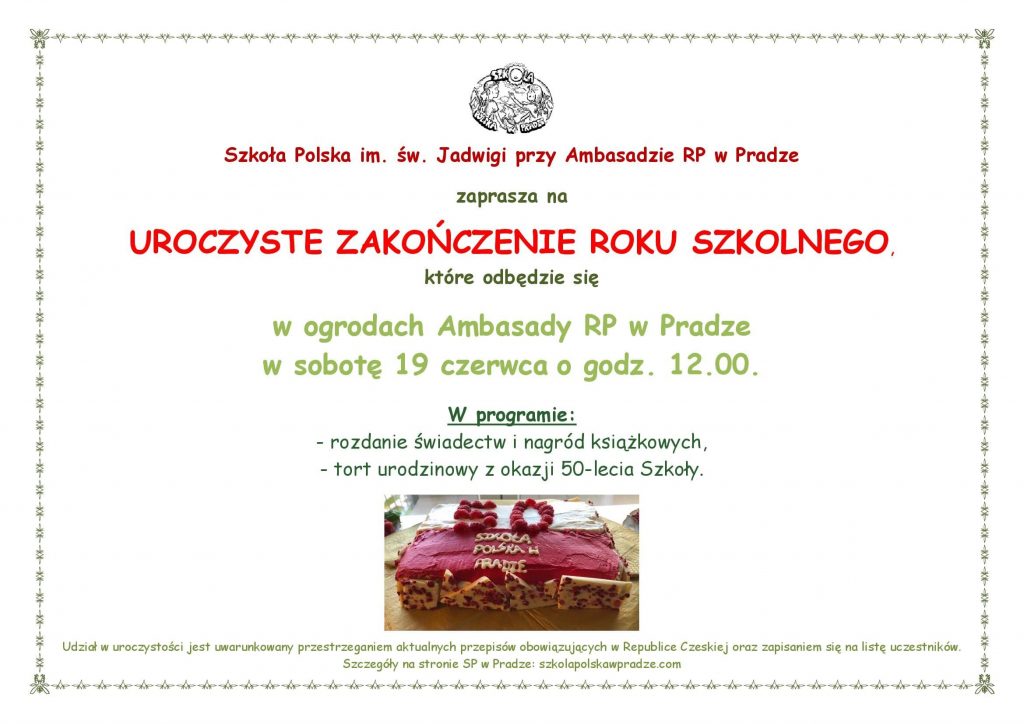 Zakończenie roku szkolnego.