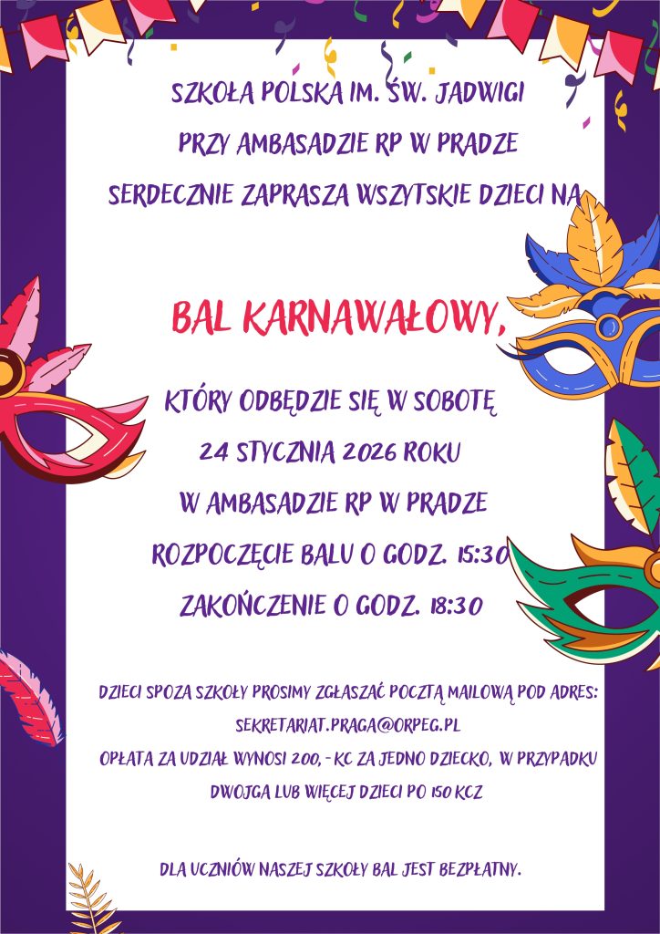 Zaproszenie na bal karnawałowy